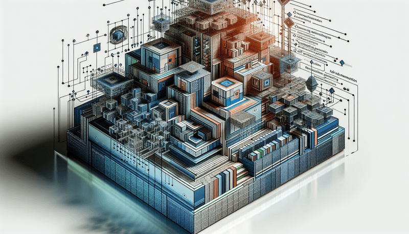 An illustrated wide image depicting the Transformer architecture. It shows multiple stacked Transformer blocks, each with components like multi-head self-attention, feed-forward neural networks, residual connections, and layer normalization. The image highlights the flow of data through these components and the integration of positional encoding.